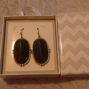 NWT Black and Silver Dangling Earrings